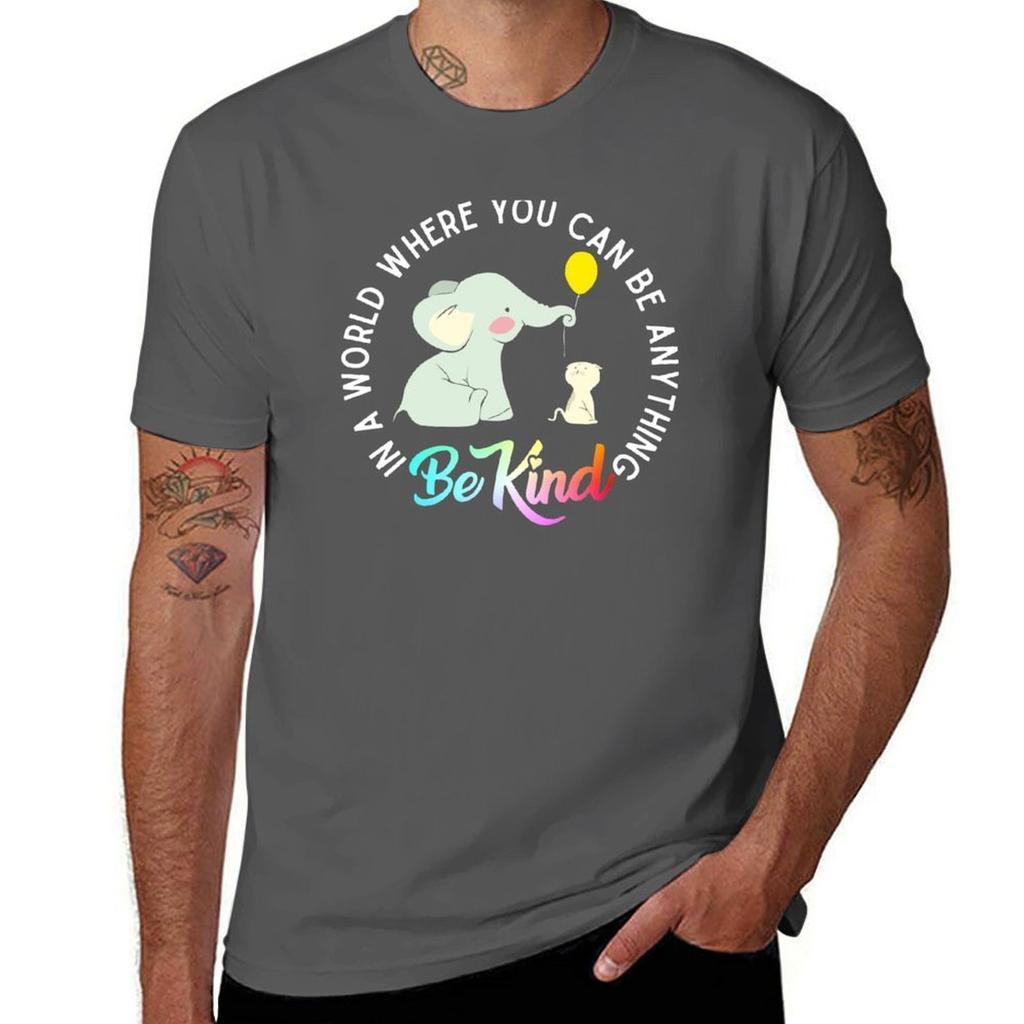 In a world where you can be anything be kind elephant cute cat and balloon kindness gifts autism awareness month T-Shirt