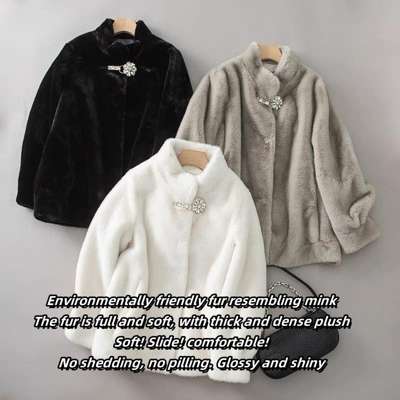 Super Warm Women's Fur One Piece Jacket Environmentally Friendly Cozy Winter Wear