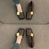 French High-end Square Head Retro Niche Mary Jane Single Shoes Women's 2025 Spring and Autumn Evening Gentle Temperament Small Leather Shoes