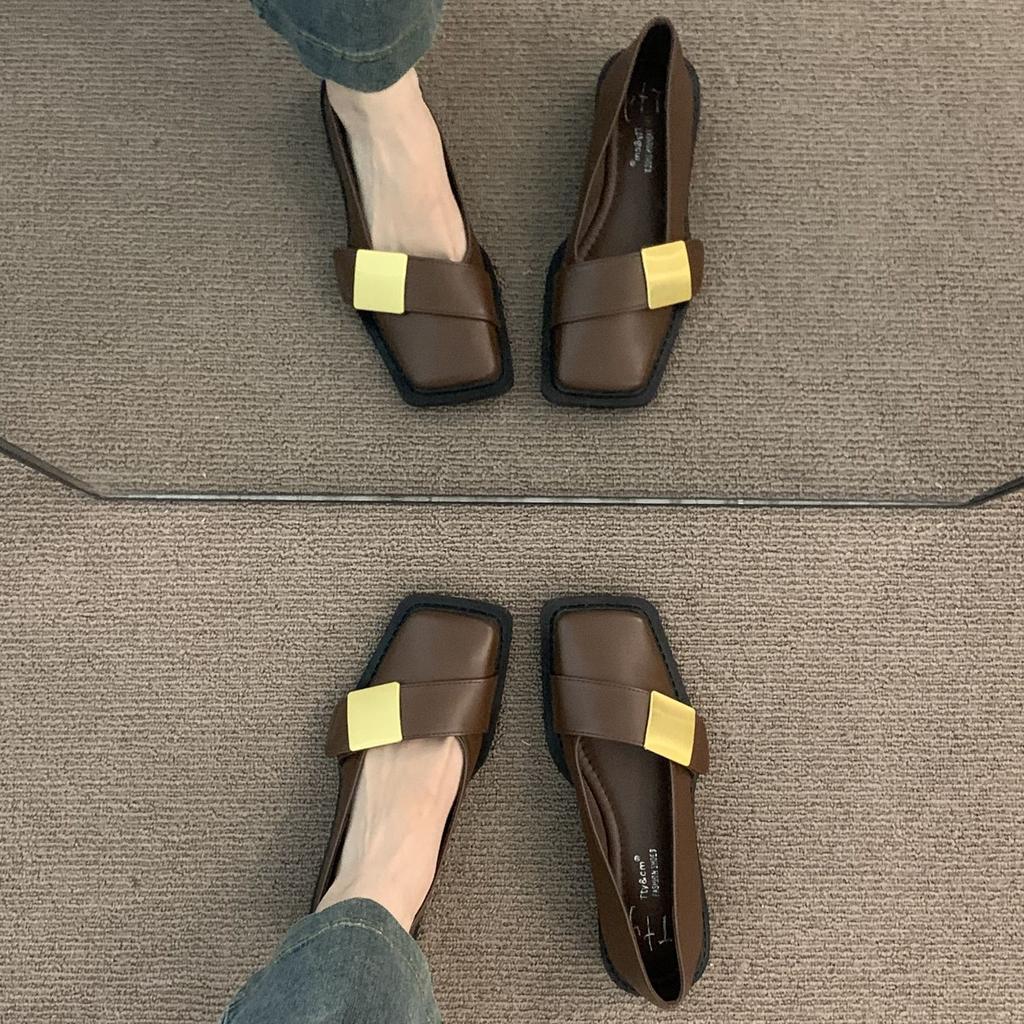French High-end Square Head Retro Niche Mary Jane Single Shoes Women's 2025 Spring and Autumn Evening Gentle Temperament Small Leather Shoes