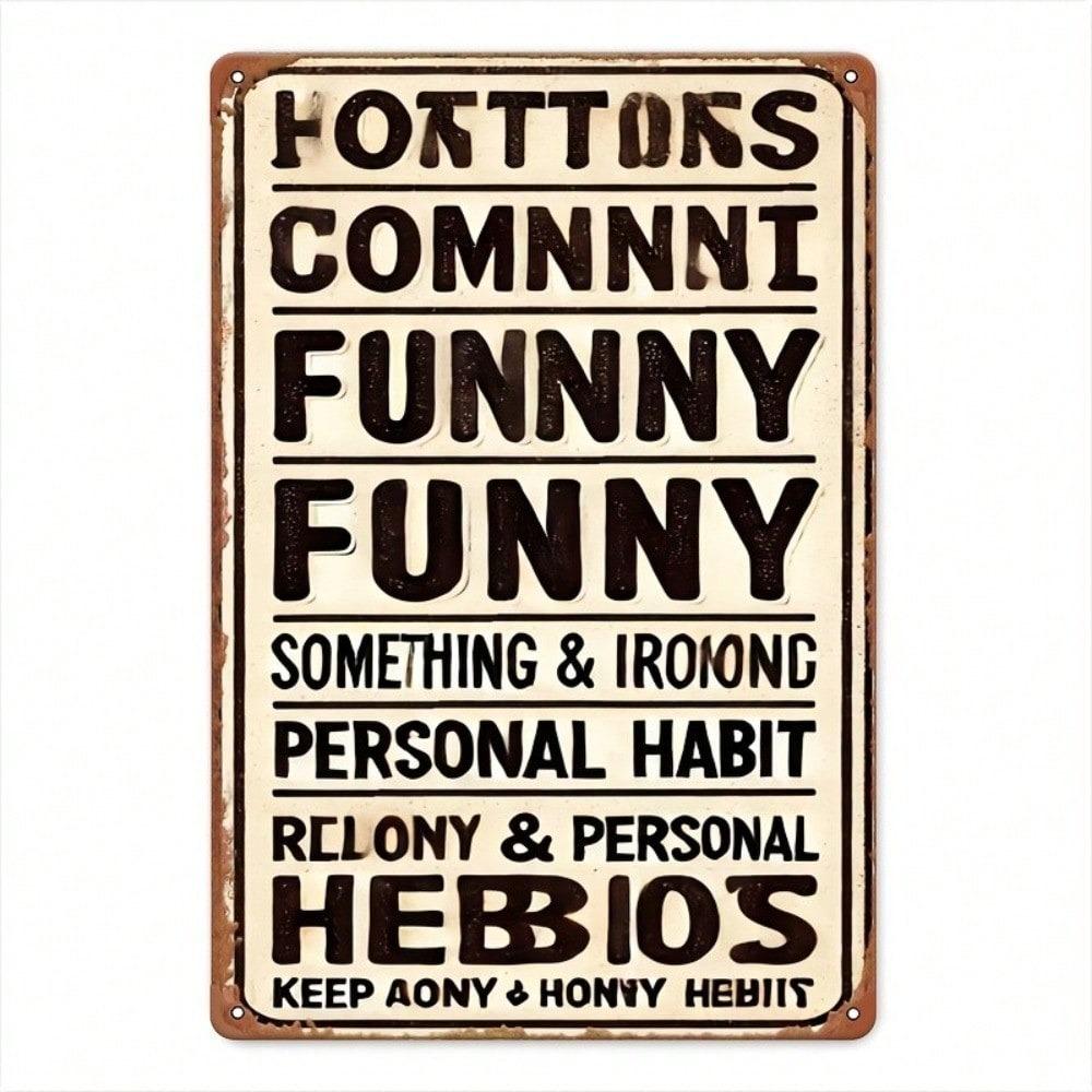 Vintage Metal Sign Funny Habits Wall Decor Home Bar Garage Man Cave Gift