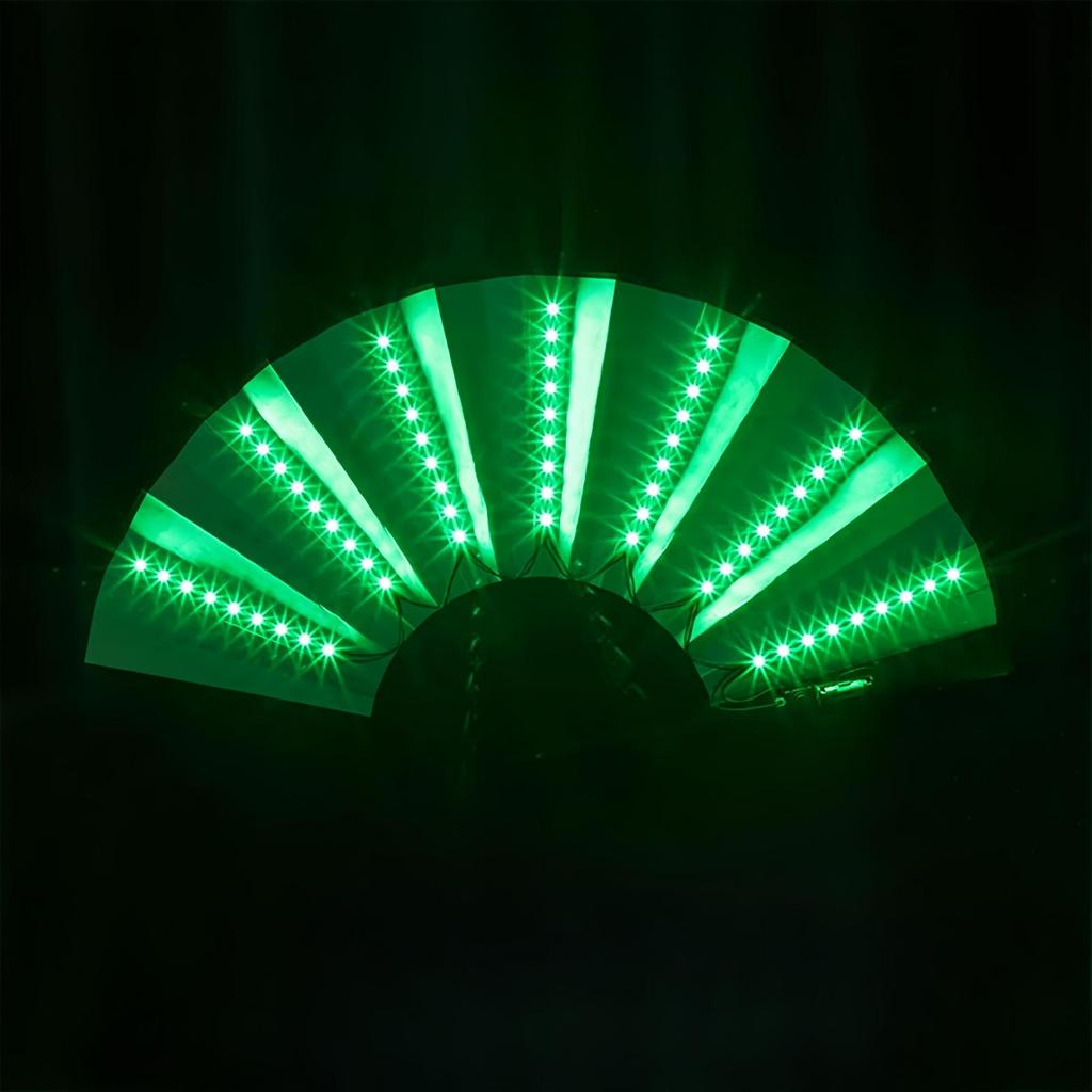 Iridescent LED RGB Folding Fan with Remote & USB Charging - 7 Colors