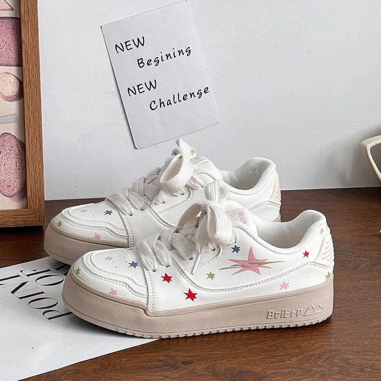 

Туфли на толстой подошве женские 2024 осень новые универсальные модные повседневные туфли для студентов ins tide белые туфли для детей 40