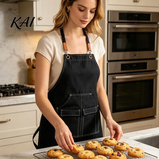 Breathable Artist Apron Waterproof Kitchen with Pockets, Chef Cooking for Men Women, Stain Resistant Cross Back Work Barista, Gardening, Painting