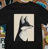 Minimalist Fox T-Shirt - Nordic Animal Art Tee, Black And White Illustration
