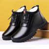 New men's popular business cotton shoes men's leather surface warm velvet thickened shoes high-top waterproof and cold-resistant snow boots