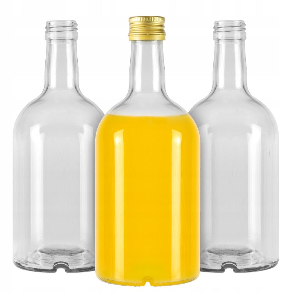 5x BLANKA Glass Bottle 500 ml Elegant for Liqueurs Wine Juice + cap