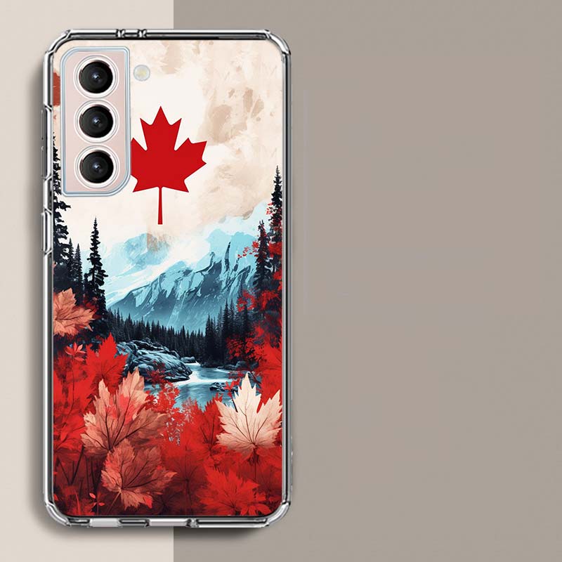 Canada National Football Team Logo Phone Case For Samsung Galaxy S25 Edge S24 S23 FE S21 S20 S10 Plus S22 S26 Ultra Cover Clear