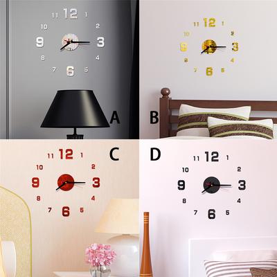3D DIY Roman Numbers Acrylic Mirror Wall Sticker Clock Home Decor Mural Decals