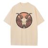 Cotton Baggy T Shirt Goat Skull Crazy Graphic Tees Dropped Shoulder Vintage Unisex Tops Oversize T Shirts Breathable Print