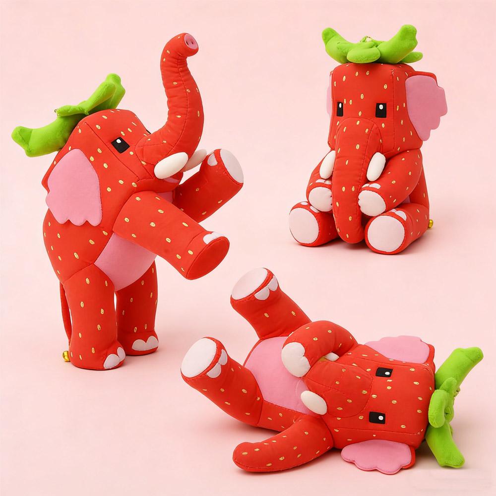 Plyšák Brainrot Strawberry Elephant - 9,8 palce Roztomilé Měkké Plyšové Zvířátko Sběratelský Herní Dárek pro Fanoušky Anime a Videohier