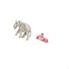 Hand Carved Wooden Elephant And Resin Sleeping Deer Figurine Sculpture Souvenirs for Desk Bookshelf
