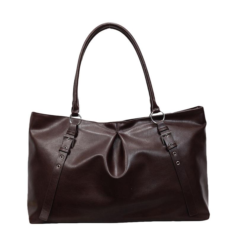 

Large capacity pleated tote bag women s new simple underarm shoulder bag texture retro fashion handbag