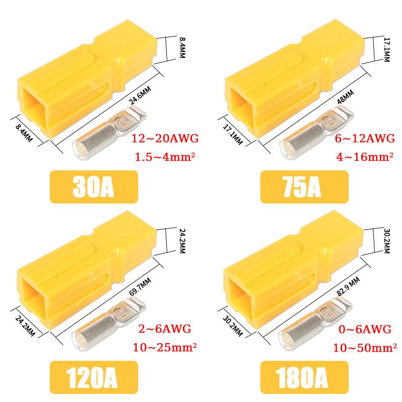 10/20/100 szt. Typ Anderson Jednopolowy 30A 75A 120A 180A Wtyczka 600V DC Złącze Bateryjne Wtyczka Zasilania UPS Wysokoprądowa Szybkozłącze