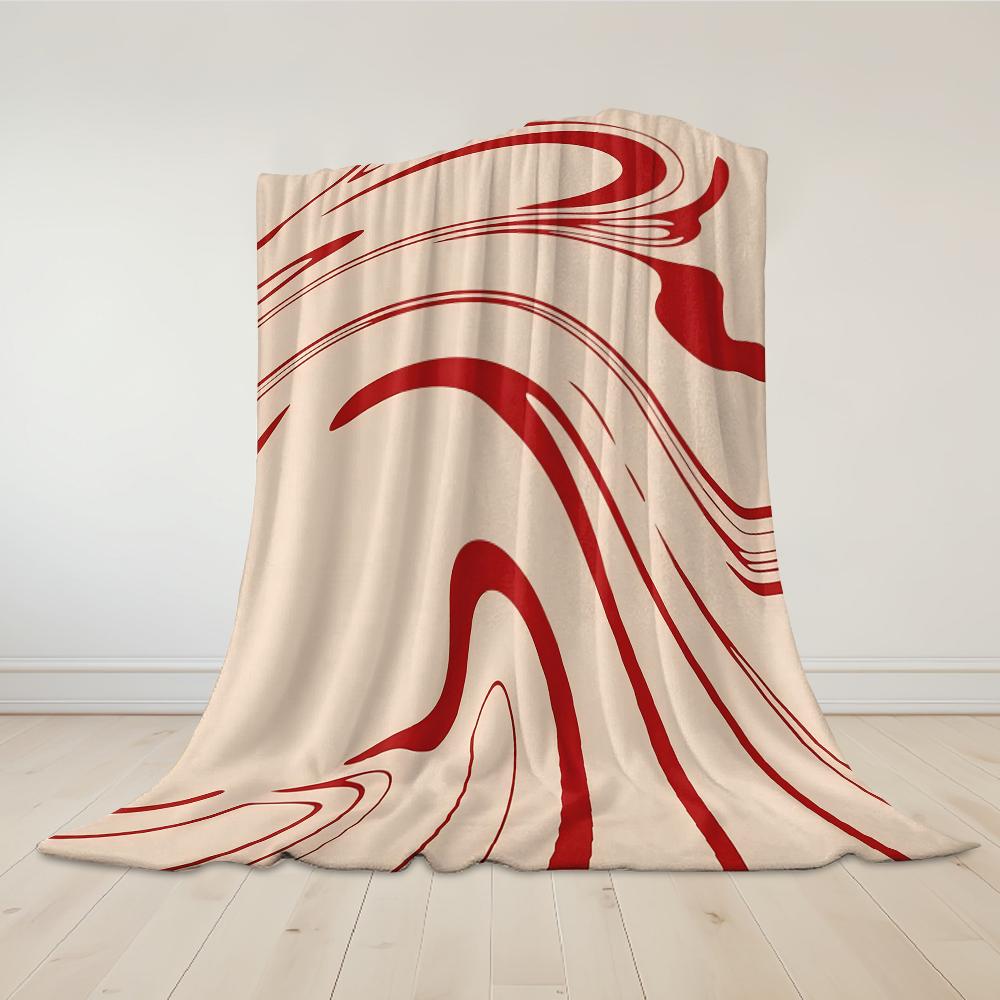 Crimson Flow Flannel Blanket Warm Soft Halloween Christmas Couch Warm Cozy Decorative Decor Gift for All Season