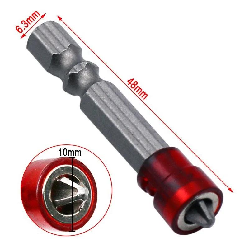 1/2/3Pcs Magnetic Screwdriver Bit PH2 Cross-head 1/4 Inch Hex Shank Screwdriver Holder Ring for Working Electric Screwdriver Kit