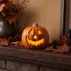 Spooky Halloween Decoration LED Pumpkin Lantern, Scary Face Glowing Plastic Indoor Decor Lamp, Battery Operated Table Ornament for Home Party Lantern