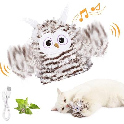 Yousheng Flapping Wings Bird Cat Toy Touch Activated Interactive Chirping Bird with Lifelike Sound Simulation Plush Birds Chasing Toy for Indoor Cats