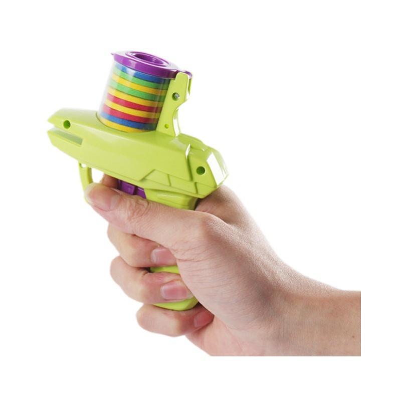Kids Outdoor Game Foam Disc Gun Toy Flying Disc Shooting Launcher Fight Soft Gun Boys Girls Interactive Parent-child Sport Toy