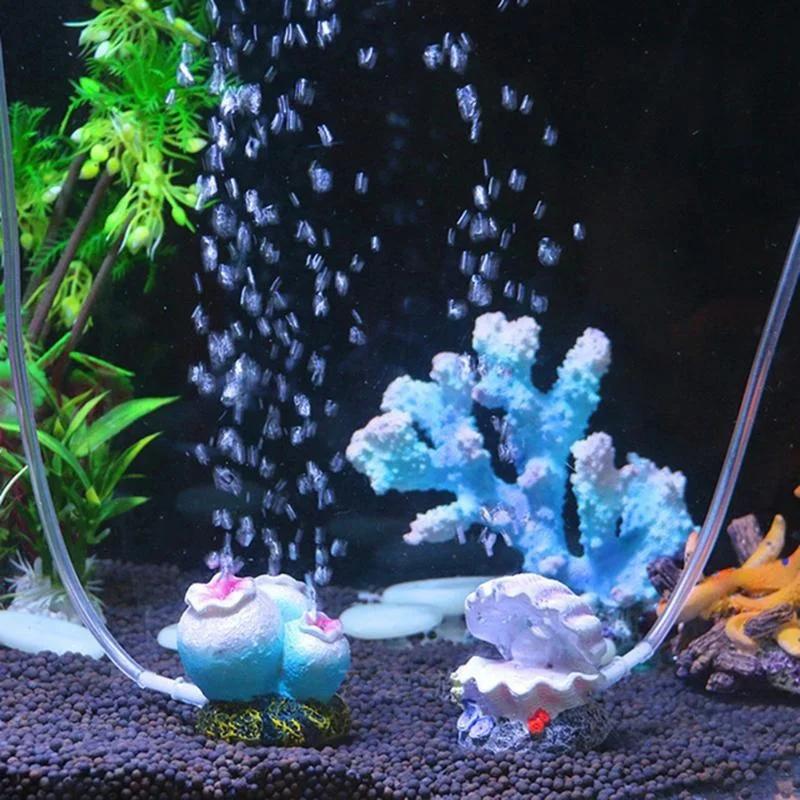 Aquarium Vissenkom Decoratie Zuurstofpomp Luchtbel Luchtpomp Aandrijving Ornament Koraal Schelp Vulkaan Vis