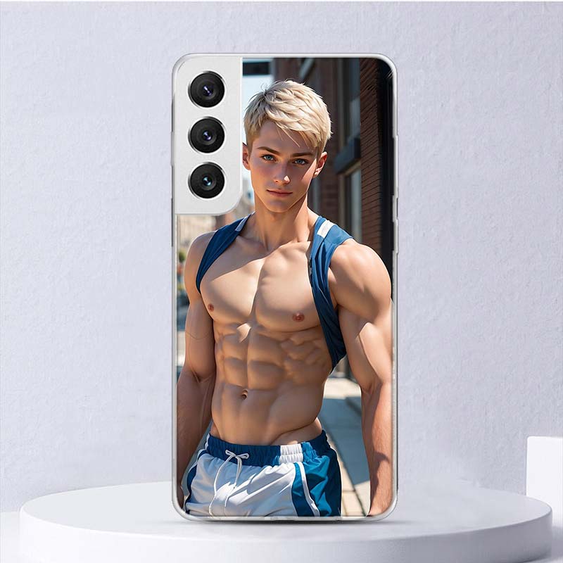 Sexy Muscle Man Gay Fitness Soft Case For Samsung Galaxy S25 S24 S23 S22 Ultra Phone Cover S20 FE S21 Plus S25 Edge + Funda Coqu