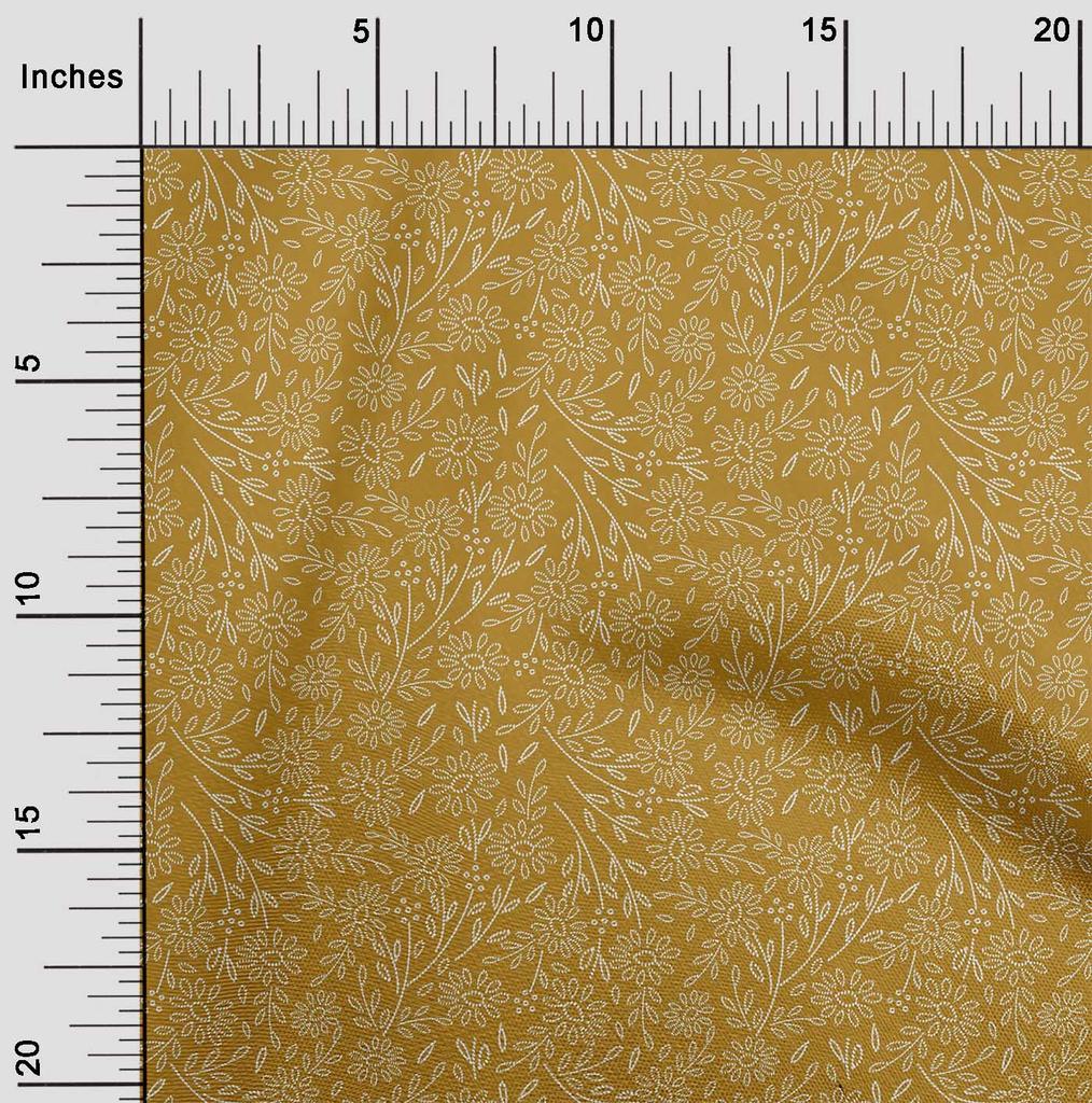 oneOone Cotton Flex Fabric Artistic Floral Sashiko Print Fabric Prints by Yard 40 Inch