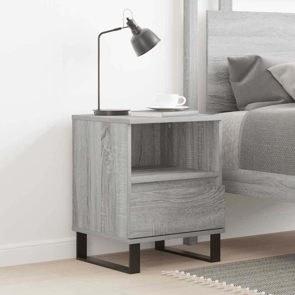 Nightstand Gray Sonoma 40 x 35 x 50 cm Engineered Wood