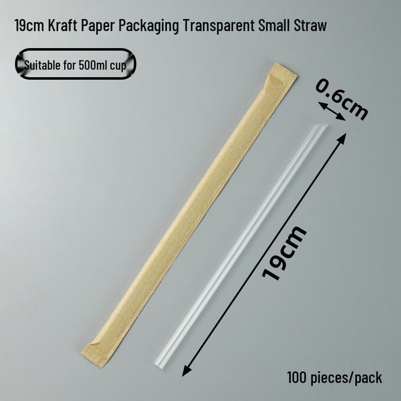 Individually Wrapped Biodegradable Black Straws for Hot Drinks - Thick & Thin, PLA, 2000 pcs.