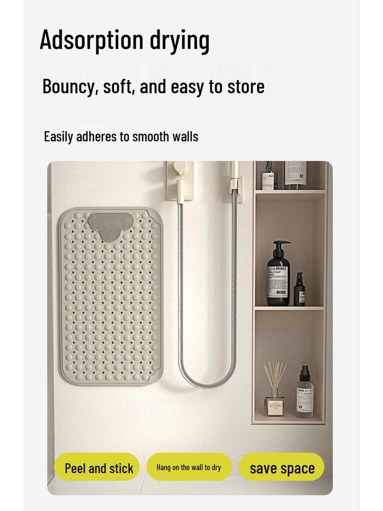 TPE Rutschfeste Duschmatte für Schwangere - Sicherheits-Saugfuß-Badematte mit Abfluss und Massage-Fußpolster