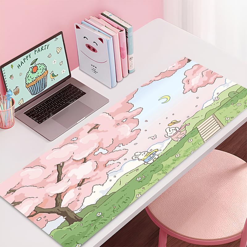 Anime Deskmat x Laptop Table Mat Cute Rabbit Rubber Accessories Gaming Mouse Mat Keyboard Carpet Mouse Pad Office Deskmat