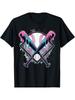 Baseball Drip Pink Blue Graphic Tee Soft Cotton Short Sleeve Casual TShirt for Men