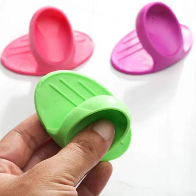 2/4/6/10pcs Random Color Silicone Insulated Finger Covers Insulated Gloves Nonslip Microwave Oven Hand Protector Kitchen Tools