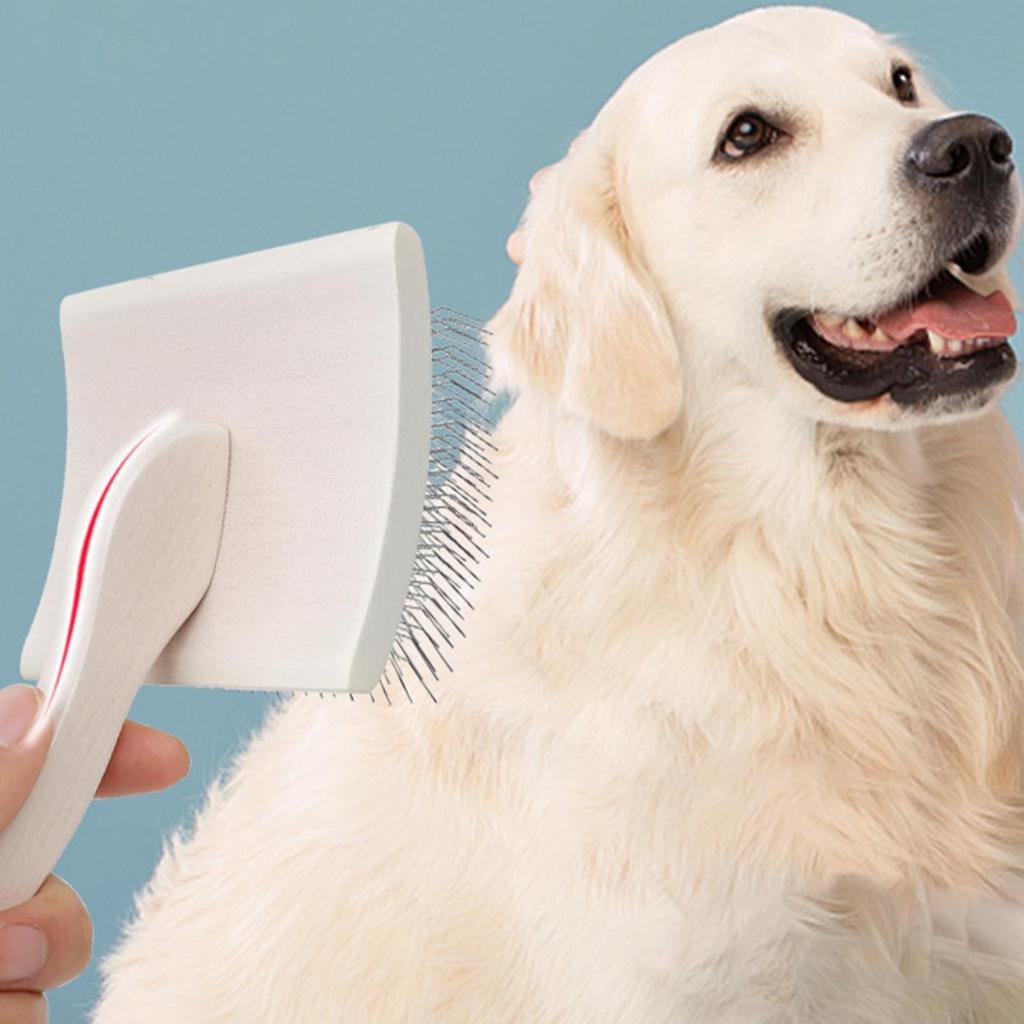 Dog Slicker Brush Pet Slicker Brush For Cats Dogs Loose Hair Removal Tool Shedding Comb With Wood Handle For Long Short Coat