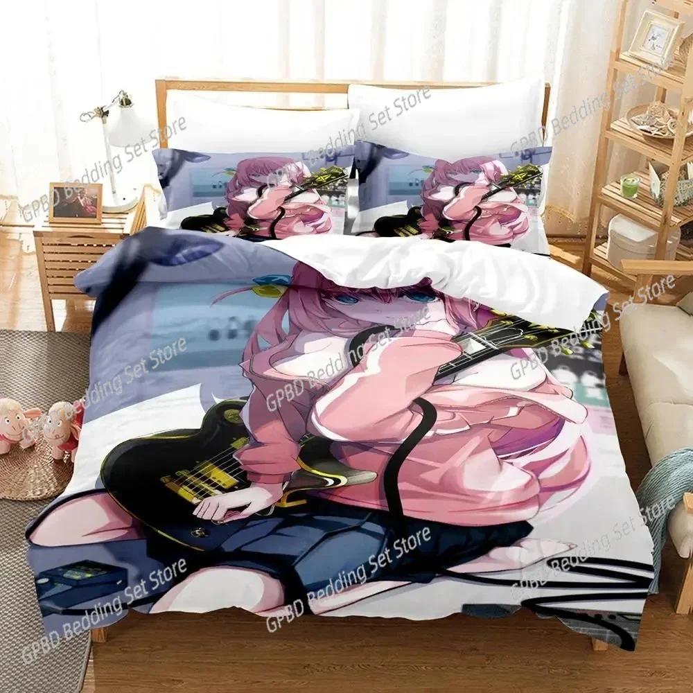 Anime Hitori Gotoh Bocchi the Rock 3D NEW Duvet Cover Pillowcase Bedding Set Adult Boy Girl Bedroom Children Single Double Large