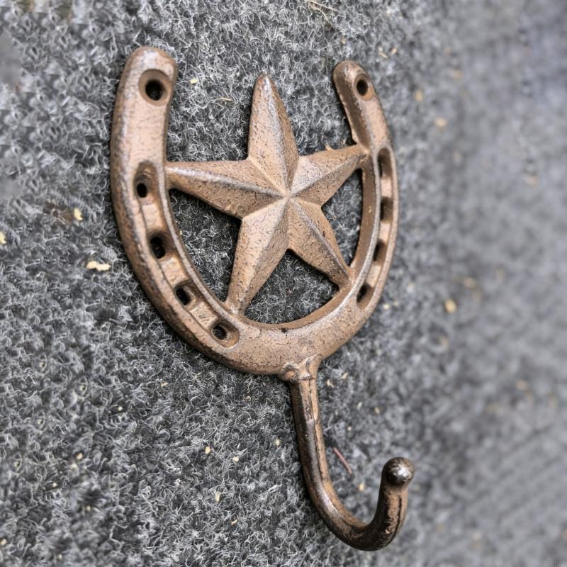 Western Styles Metal Star Wall Hook For Keys Hats And Decors Durable Iron Materials Rusts Resistant Strong Wall Hanger B03E