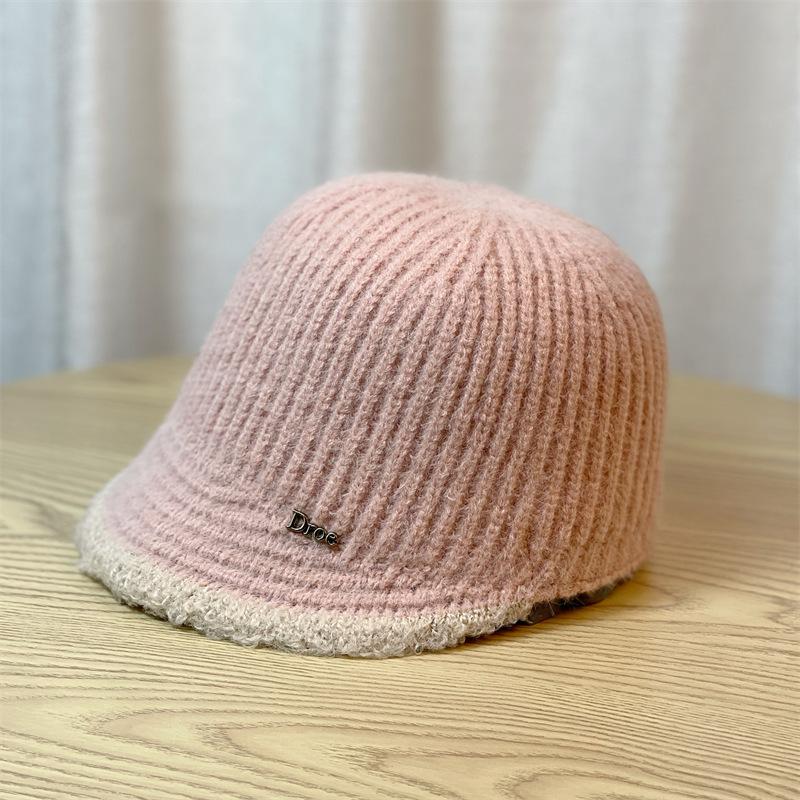 New Autumn and Winter Women's Knitted Woolen Hat Solid Color Simple and Stylish Korean Style Warm Outdoor Travel Equestrian Hat