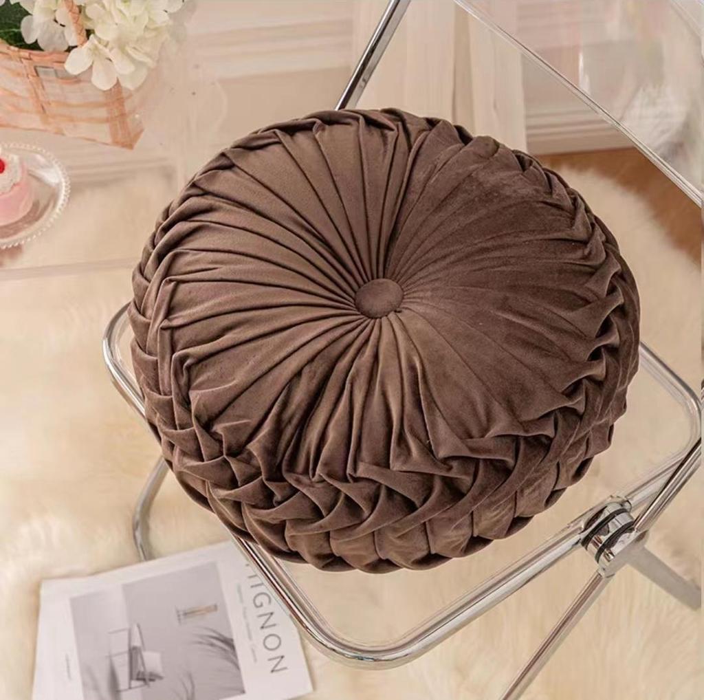 Nordic Pumpkin Pleated Round Throw Pillow Cushion for Sofa & Living Room