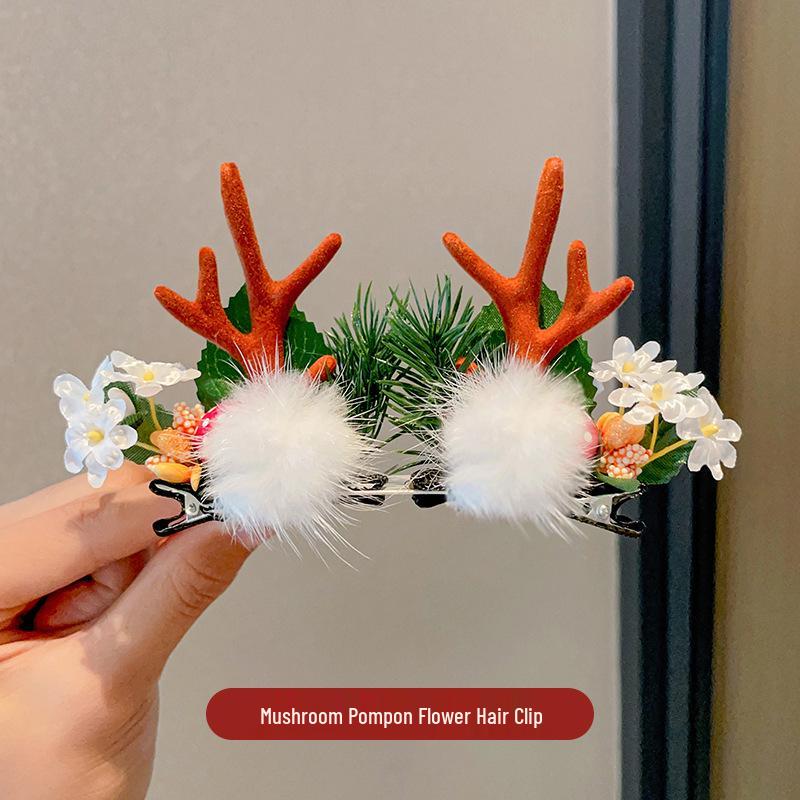 Festliche 2025 Geweih Haarspangen - Niedlicher Rentier Kopfschmuck & Haarnadeln für Weihnachten