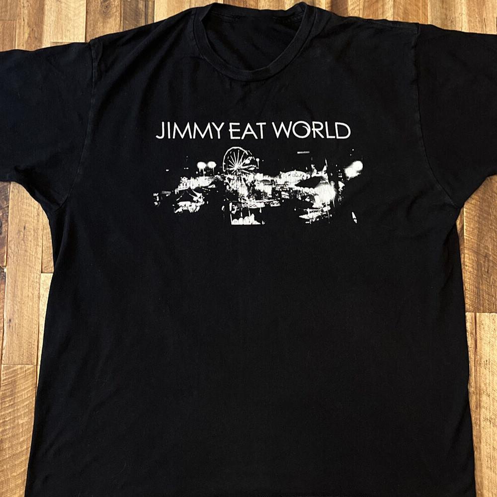 VTG Jimmy Eat World BAND schwarzes T-Shirt Alle Größen Kurzarm 1F1465