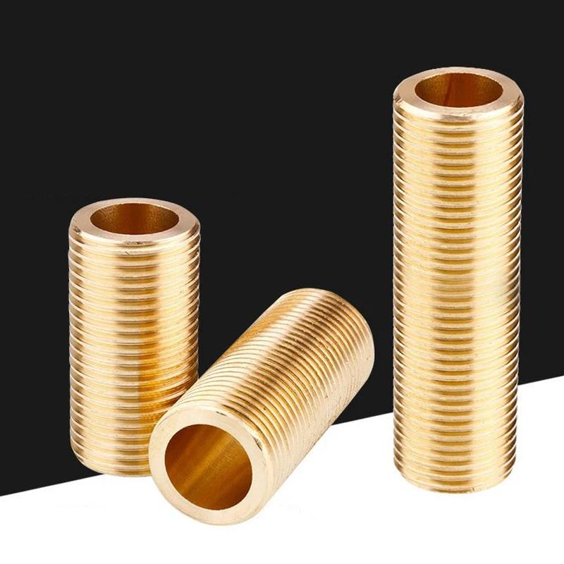 1~10pcs BSP 1/2" L:30~120mm Brass Full Hollow Threaded Tube Nipple DIY Lighting Accessories Lighting Base Connecting Accessories