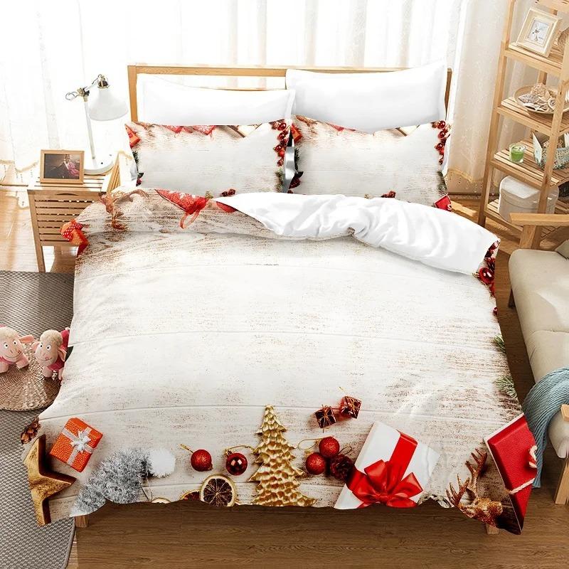 Merry Christmas Bedding Set Duvet Cover Set Fashion Quilt Cover Boys and Girls Christmas Comforter Cover Bedding Sets
