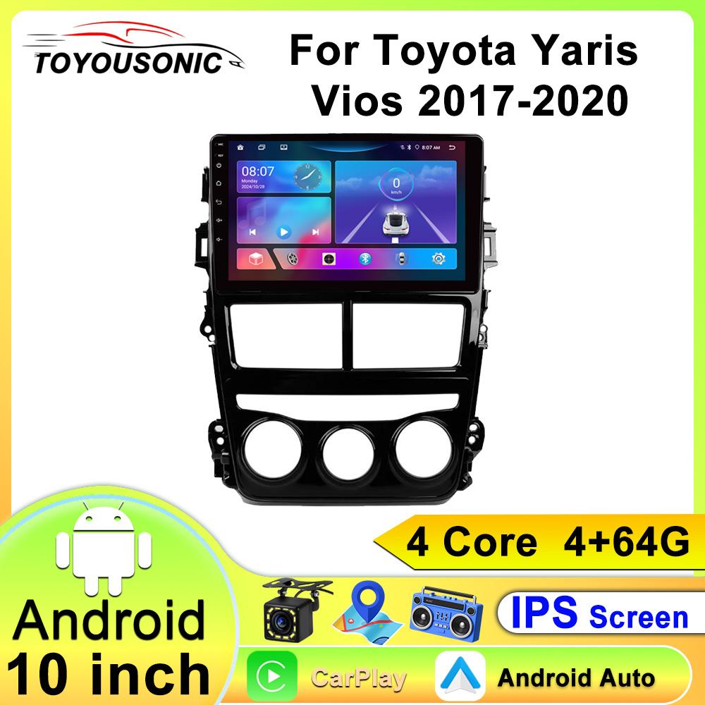For Toyota Yaris Vios 2017-2020 Navigation GPS Android Car Radio Multimedia Player Stereo wifi+4G Carplay Auto Video