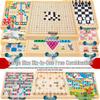 Multi-Board Game Set: Go-Moku, Checkers, Chinese Checkers, Chess, Animal Chess, Army Chess – Parent-Child Educational Toy