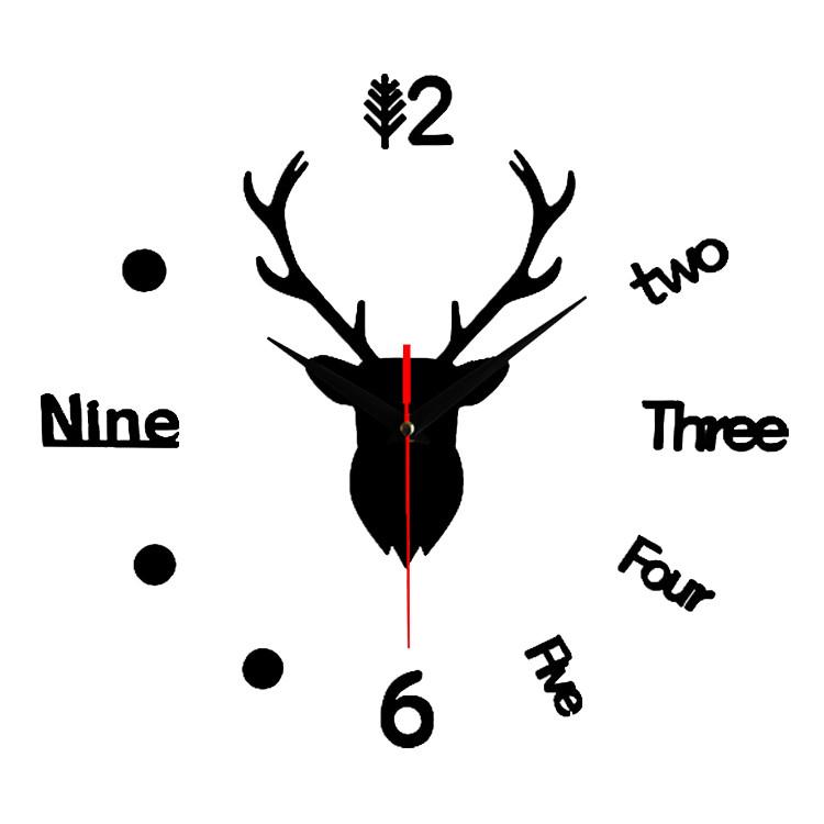 Deer Head Large Wall Clock