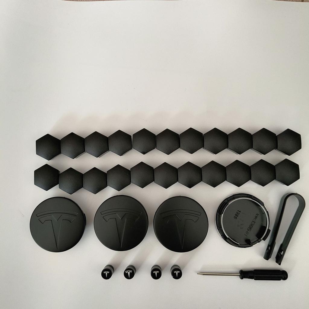 AABLV1 30PCS 26PCS 4PCS for  Tesla Model 3 Y  S/X Model Y Juniper Car Wheel Center Hub Decorative Caps Badge Lug Nut Protective Cover