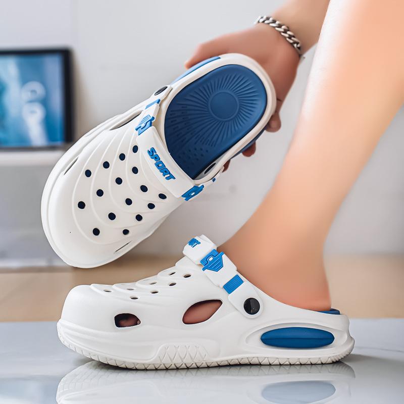 Summer sandals fashionable thick-soled stepping on shit feeling casual hollow breathable hole shoes travel wear dual-purpose seaside sandals