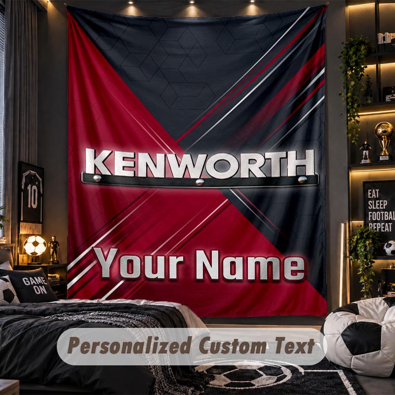 TapestryKenworth Custom Name Text Personalized Wall Hanging Tapestry Home Wall Decor
