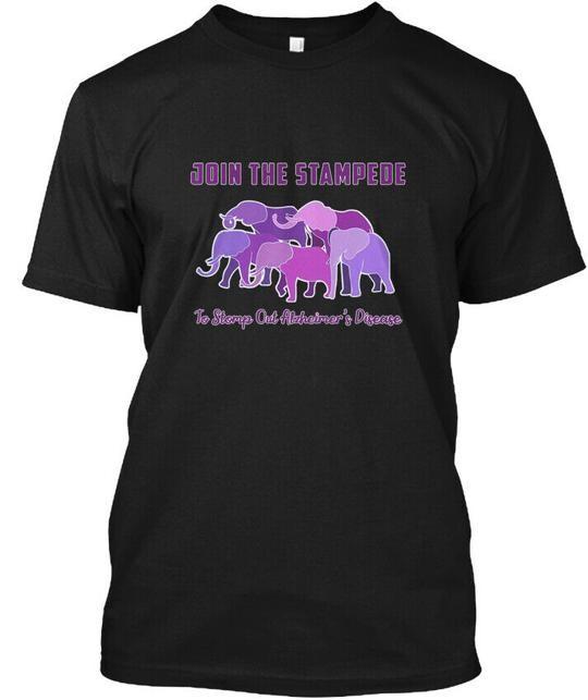 Alzheimer Elephant Sticker T-Shirt Made in the USA Size S to 5XL L