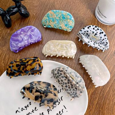 Colorful Fresh Acetate Hair Claw Geometry Tortoiseshell Hair Claw Cloud Shape Shark Clip  Girls