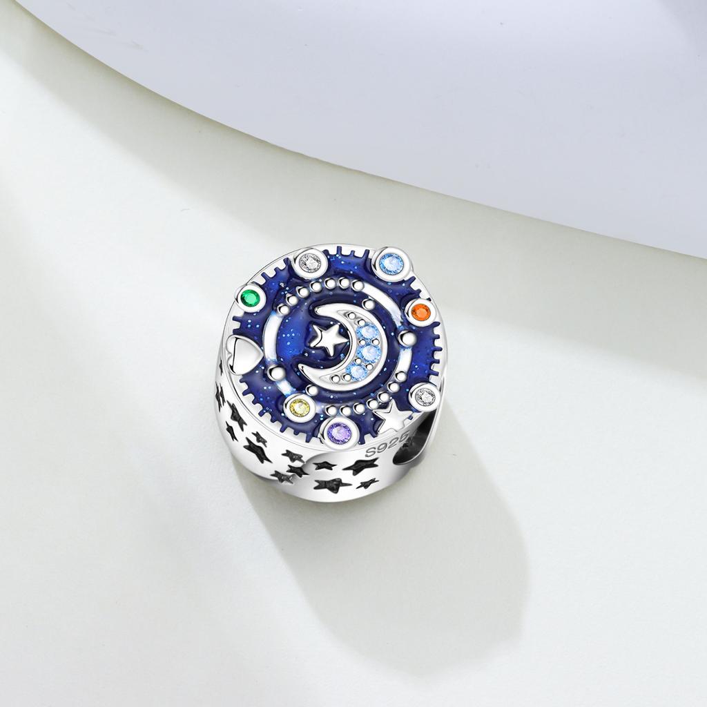 Panpoki Copper Sun Moon Trajectory Pendants Bead Genuine Pendant Bracelets Charms Jewellery Party DoItYourself Trendy Gifts